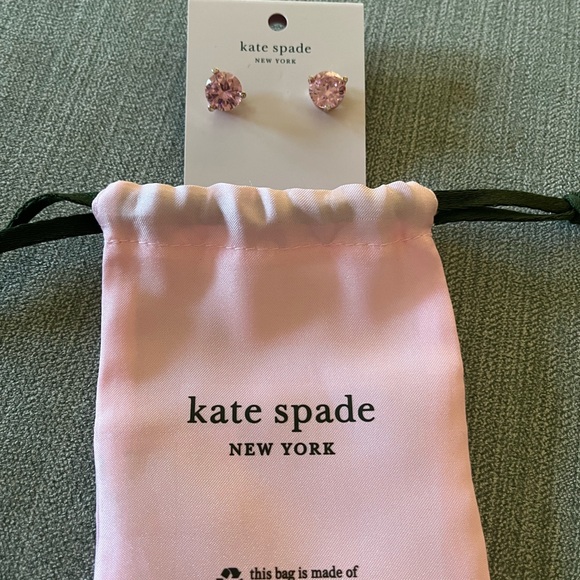 Kate Spade authentic earrings. ‼️BNWT‼️ BRAND NEW with tags. Pink studs and gold - Picture 5 of 7